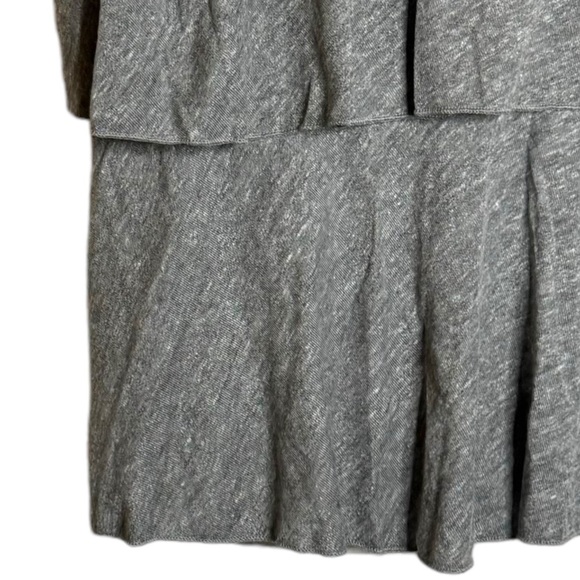 Chaser Tiered Ruffle Back Crew Neck Short Sleeve Knit Heather Gray T-Shirt M - Picture 10 of 16